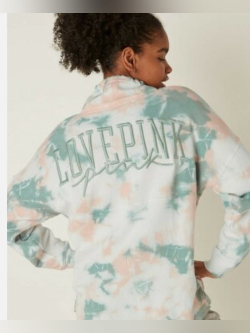 PINK by Victoria's Secret Sage & Cream Tie-Dye Hoodie